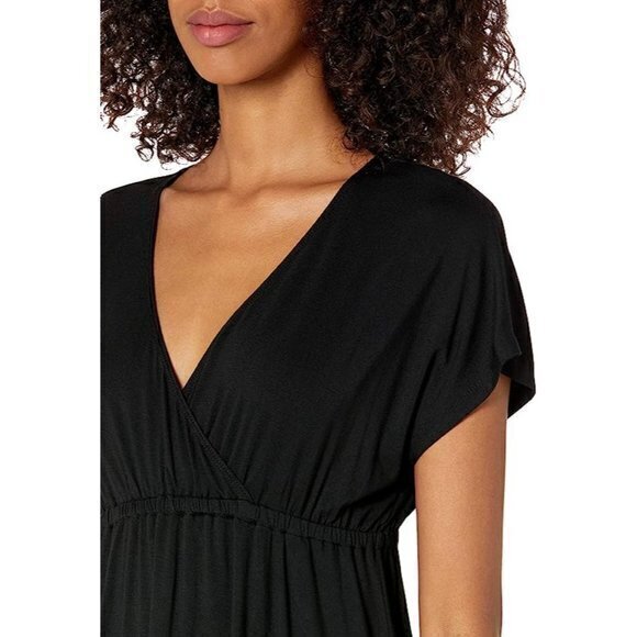 Surplice Jersey Empire Line Black V-Neck Mini Dress Size M RefJ004 - Picture 8 of 11